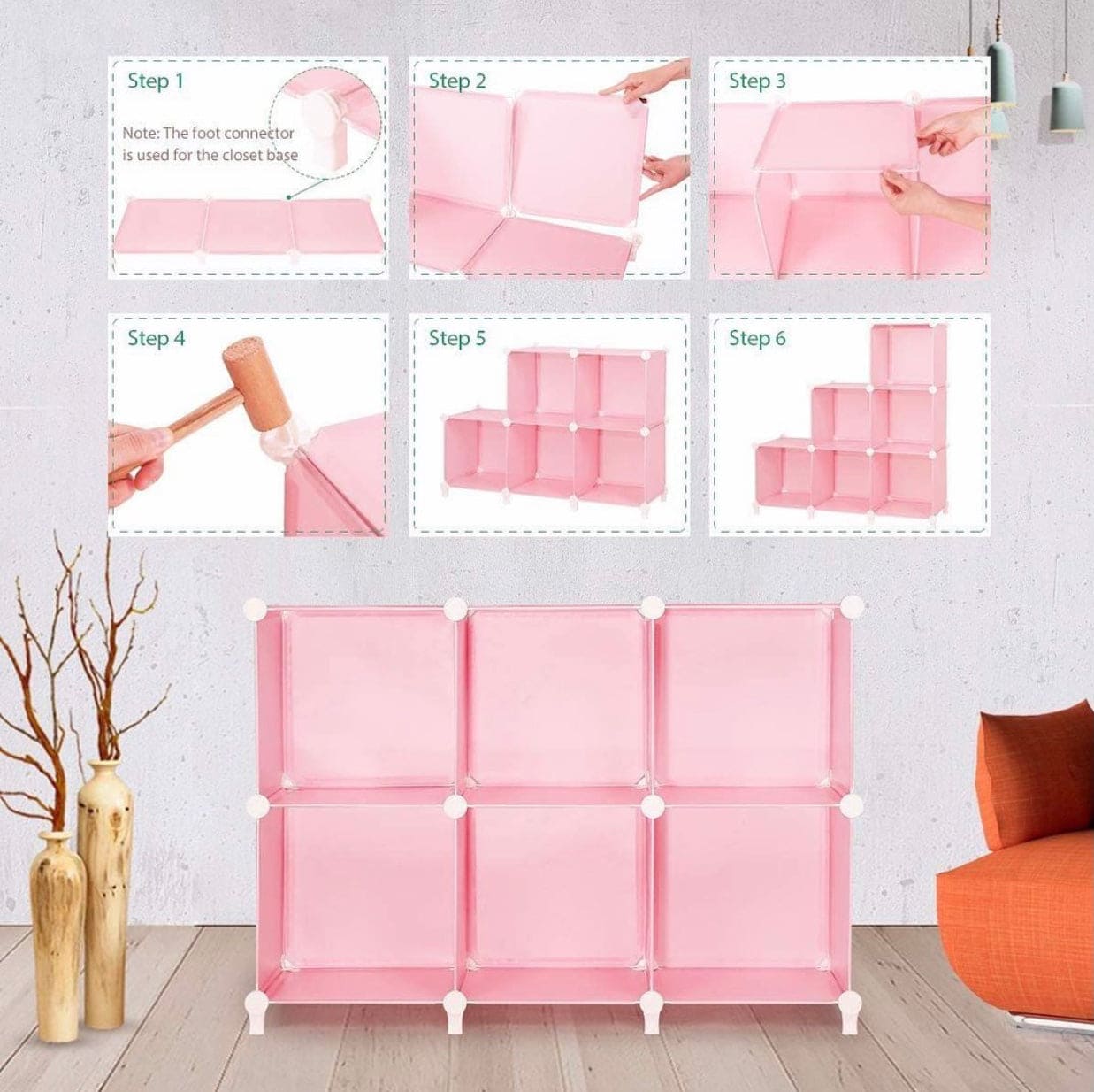 Multipurpose 6 Cubes Portable Wardrobe Cabinet, Clothes Storage Organizer Almirah, 6-Cubes Closet Organizer With Doors, Cute Baby Portable Closet Bedroom Almirah Multipurpose 6 Cubes Portable Wardrobe Cabinet, Clothes Storage Organizer Almirah, 6-Cubes Closet Organizer With Doors, Cute Baby Portable Closet Bedroom Almirah